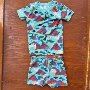 Hanna Andersson short john pajama set - dinosaur pajamas - 2T